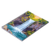 Blue Waterfall | Forest Landscape Nature Painting Notitieboek (Linkerzijde)