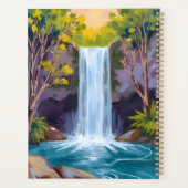 Blue Waterfall | Forest Landscape Nature Painting Planner (Achterkant)