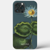 Blue Waterlily Unique Hoesje-Mate iPhone Case Case (Achterkant)