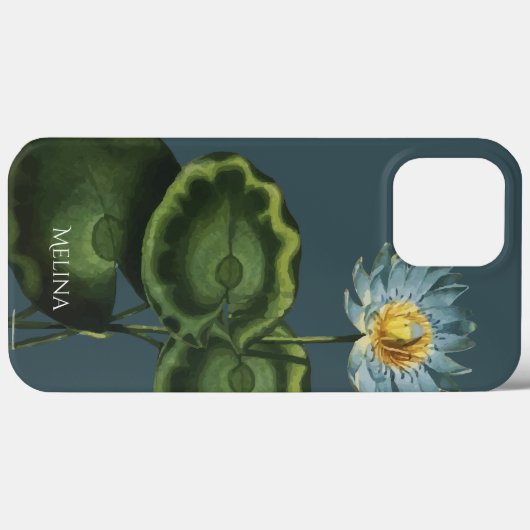 Blue Waterlily Unique Hoesje-Mate iPhone Case Case (Achterkant (horizontaal))