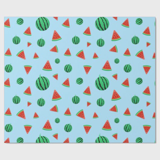 Blue Watermelon Wrapping Paper Cadeaupapier (Vlak)