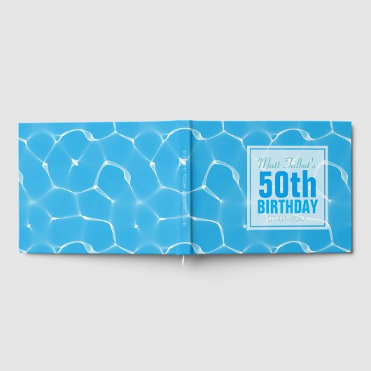 Blue Waterpool 50th Birthday Guest Book Gastenboek (Volledig)
