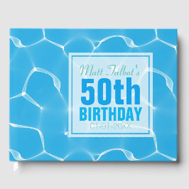Blue Waterpool 50th Birthday Guest Book Gastenboek