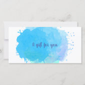 Blue Waterverf Abstract Business Cadeaubon (Voorkant)
