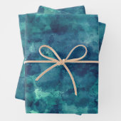 Blue Waterverf Abstraction Inpakpapier Vel (In situ)