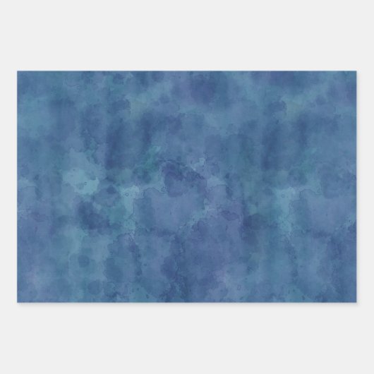 Blue Waterverf Abstraction Inpakpapier Vel (Voorkant 2)