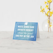 Blue Waterverf Afstuderen Pet Memory Jar Kaart (Gele Bloem)