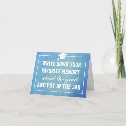Blue Waterverf Afstuderen Pet Memory Jar Kaart (Voorkant)