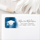 Blue waterverf afstuderen return address etiket (Insitu)
