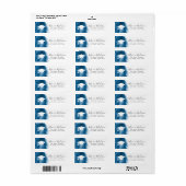 Blue waterverf afstuderen return address etiket (Full Sheet)