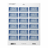 Blue Waterverf Afstuderen Return Address Etiket (Full Sheet)