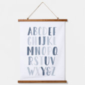 Blue Waterverf Alphabet ABC Boy Nursery Decor Hangend Wandkleed (Voorkant)