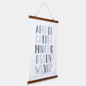 Blue Waterverf Alphabet ABC Boy Nursery Decor Hangend Wandkleed (Gebogen)