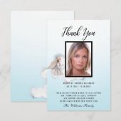 Blue Waterverf Angel Memorial-fotokaart Bedankkaart (Voorkant / Achterkant)