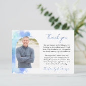 Blue Waterverf Arch Foto Sympathie Dank u Bedankkaart (Staand voorkant)