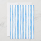 Blue Waterverf Baby Bootie Baby shower Uitnodiging (Achterkant)