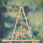 Blue Waterverf Baby Deer Woodland Baby shower Acryl Bord (Neutraal)