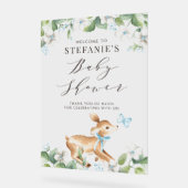 Blue Waterverf Baby Deer Woodland Baby shower Acryl Bord (Hoek)