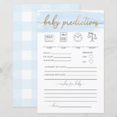 Blue Waterverf Baby Predictions Game (Voorkant / Achterkant)