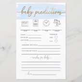 Blue Waterverf Baby Predictions Game (Voorkant)