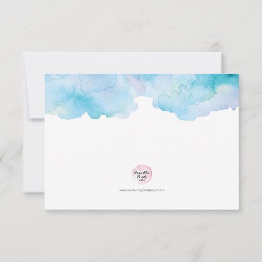Blue waterverf Baby shower Advice for Mama Cards Kaart (Achterkant)