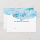 Blue waterverf Baby shower Advice for Mama Cards Kaart (Voorkant / Achterkant)