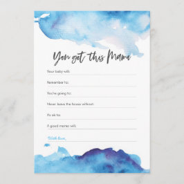 Blue waterverf Baby shower Je hebt deze mama Kaart