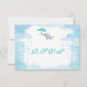 Blue Waterverf Baby shower RSVP-kaart RSVP Kaartje (Voorkant)