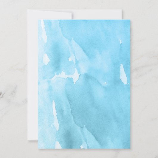 Blue Waterverf Bat Mitzvah Kaart (Achterkant)