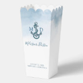 Blue Waterverf Beach Anker Nautische bruiloft Bedankdoosjes (Voorkant)