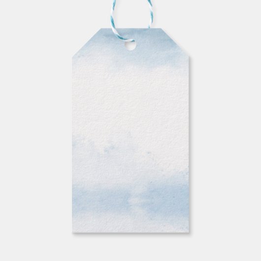 Blue Waterverf Beach Anker Nautische bruiloft Cadeaulabel (Achterkant)