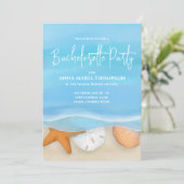 Blue Waterverf Beach Bachelorette Party QR Code Kaart (Staand voorkant)
