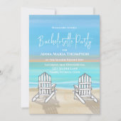 Blue Waterverf Beach Bachelorette Party QR Code Kaart (Voorkant)
