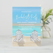 Blue Waterverf Beach Bachelorette Party QR Code Kaart (Staand voorkant)