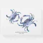 Blue Waterverf Beach Bruiloft Gastenboek (Voorkant)