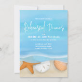 Blue Waterverf Beach repetitie Dinner QR Code Kaart (Voorkant)