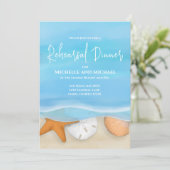 Blue Waterverf Beach repetitie Dinner QR Code Kaart (Staand voorkant)