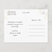 Blue Waterverf Beach Wedding Bedankt Briefkaart (Achterkant)