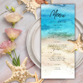 Blue Waterverf Beach Wedding Menu