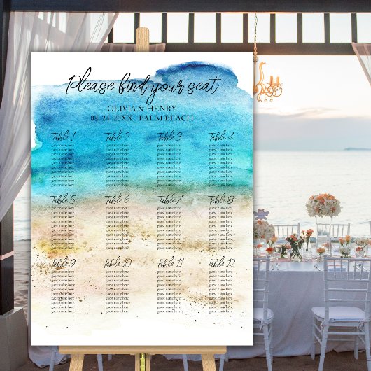 Blue Waterverf Beach Wedding RSVP