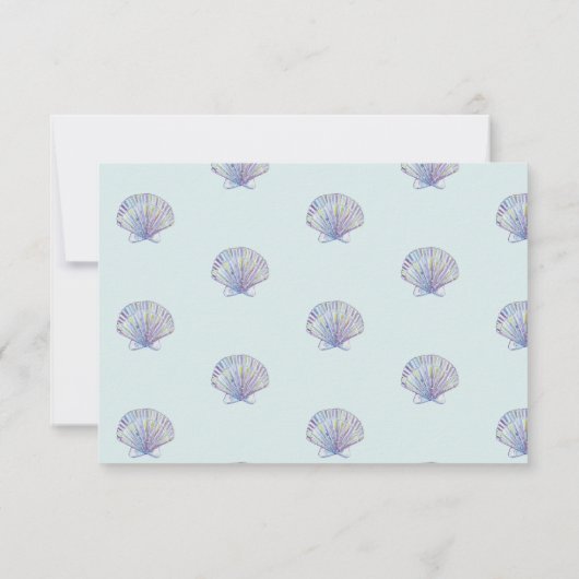 Blue Waterverf Beach Wedding RSVP Card (Achterkant)