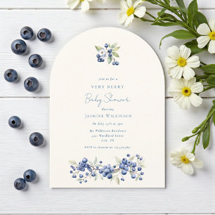 Blue Waterverf Berry Baby shower Arch Kaart