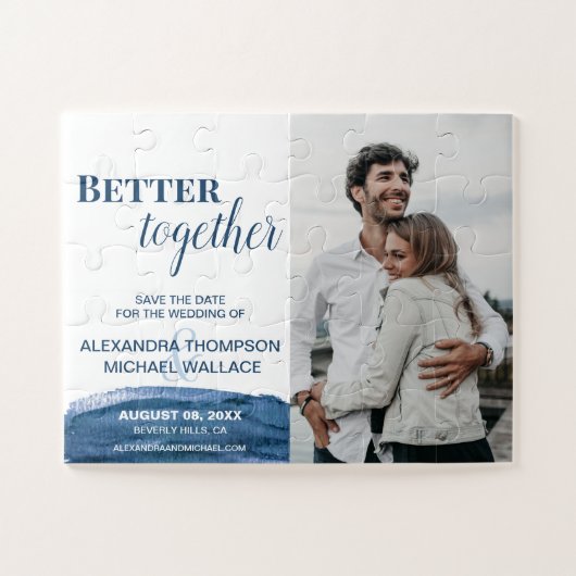 Blue waterverf Better Together Photo puzzel (Horizontaal)