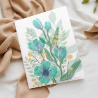 Blue Waterverf Blooms Business Happy Birthday