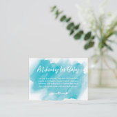 Blue waterverf Book Request Baby shower Kaart (Staand voorkant)