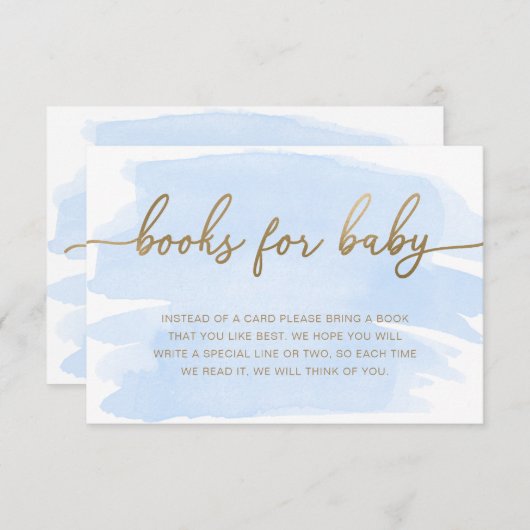 Blue Waterverf Books Request Insert Kaart (Voorkant / Achterkant)
