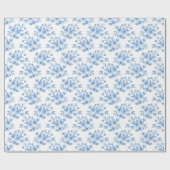 Blue Waterverf Bouquet Pattern Cadeaupapier (Vlak)