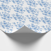 Blue Waterverf Bouquet Pattern Cadeaupapier (Hoek)