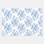 Blue Waterverf Bouquet Pattern Inpakpapier Vel (Voorkant 2)