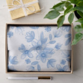 Blue Waterverf Bouquet Pattern Tissuepapier (Geschenk)